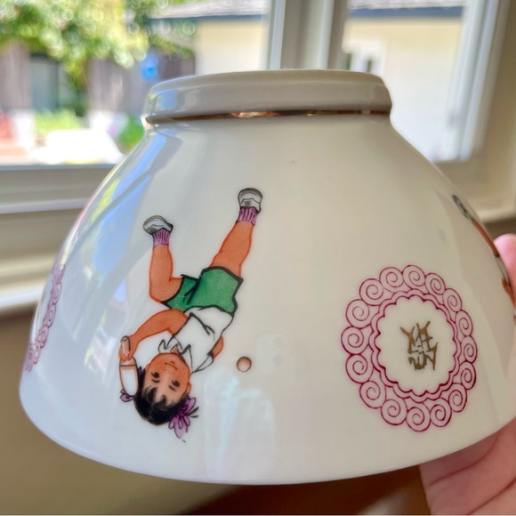 Vintage Midcentury Liling China Porcelain Ping Pong Children Rice / Soup Bowl - Picture 9 of 13